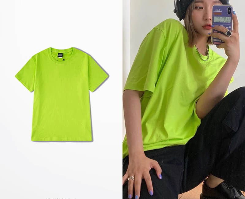 Áo thun trơn màu neon nổi bật cá tính Áo thun trơn màu neon nổi bật cá tính